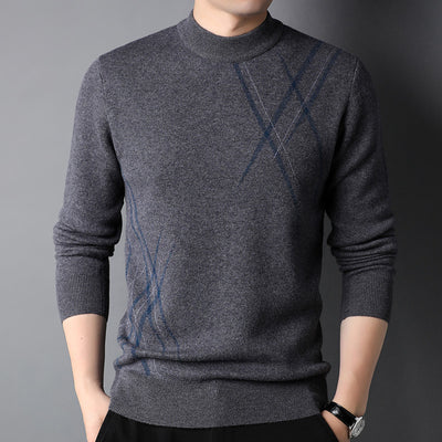Suéter Casual de Rayas con Cuello Redondo y Manga Larga para Hombre - Image 7