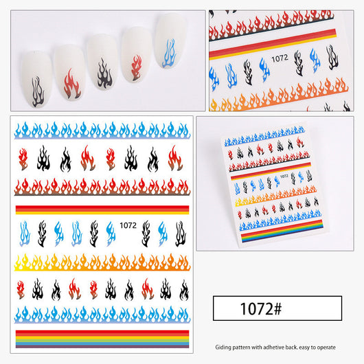Adhesivo Decorativo para Uñas con Diseños Flama y Patrones - Image 6