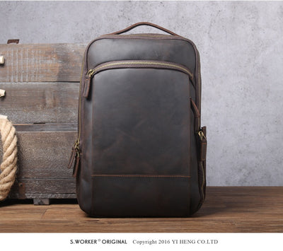 Mochila de Cuero Vintage Simplicity para Hombre - Image 18