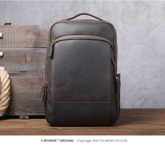 Mochila de Cuero Vintage Simplicity para Hombre - Image 18