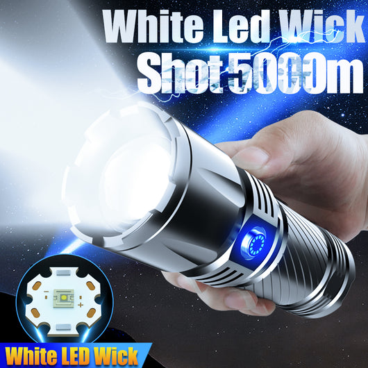 Linterna LED Táctica Recargable de Aluminio con Haz Ultrapoderoso