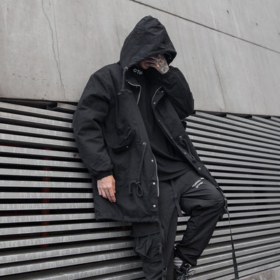 Abrigo Anorak Holgado Casual de Moda Oscura para Hombre - Image 10