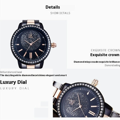 Reloj de Pulsera Shengke para Mujer - Cuarzo Lujo con Cristales - Image 6