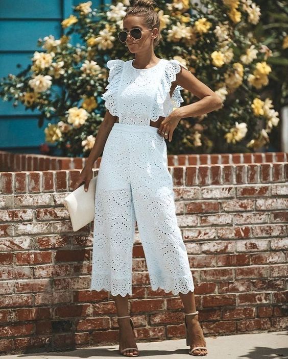 Jumpsuit Ajustado Cuello Redondo Tendencia Europea y Americana