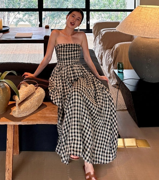 Vestido Tubo de Lino Puro con Pliegues y Tirantes Desmontables Dos en Uno - Image 14