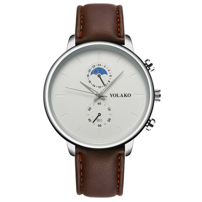 Reloj de Pulsera Ultra Delgado para Hombre con Correa de Cuero - Image 12
