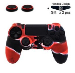Bright yellow silicone protective cover for a PS4 controller, featuring black buttons and colored action symbols. - Image 54