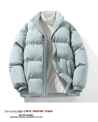 Abrigo Suelto Estilo Hong Kong Cuello Alzado Algodón Otoño Invierno - Image 18
