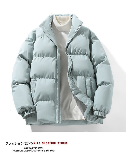 Abrigo Suelto Estilo Hong Kong Cuello Alzado Algodón Otoño Invierno - Image 18