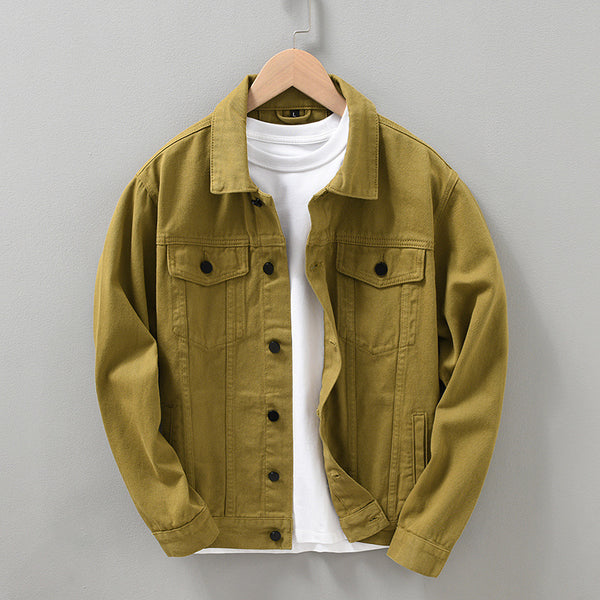 Chaqueta Camisa Denim Retro Francesa Casual para Hombre