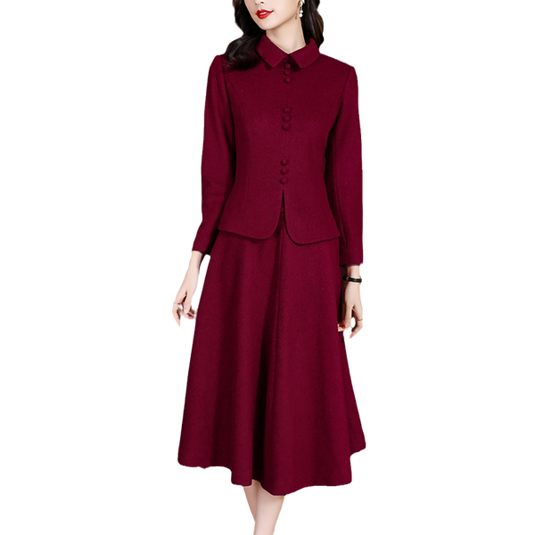 Traje de Lana para Mujer Estilo Occidental Falda Dos Piezas - Image 5