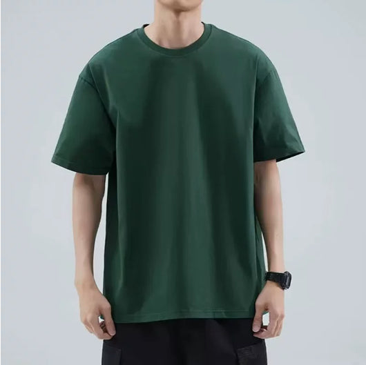 Playera Suelta de Color Liso para Hombre - Versátil y Cómoda - Image 13