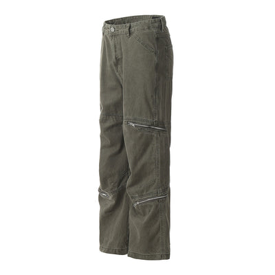 Pantalones Cargo Hombre Bolsillos Amplios Corte Recto con Cierre - Image 10