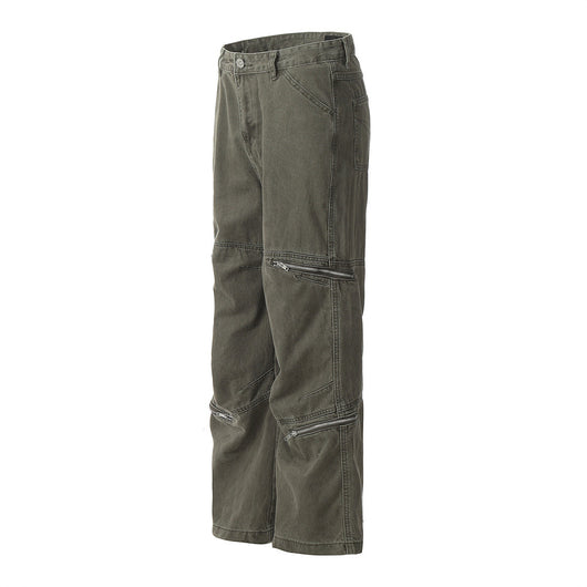 Pantalones Cargo Hombre Bolsillos Amplios Corte Recto con Cierre - Image 10