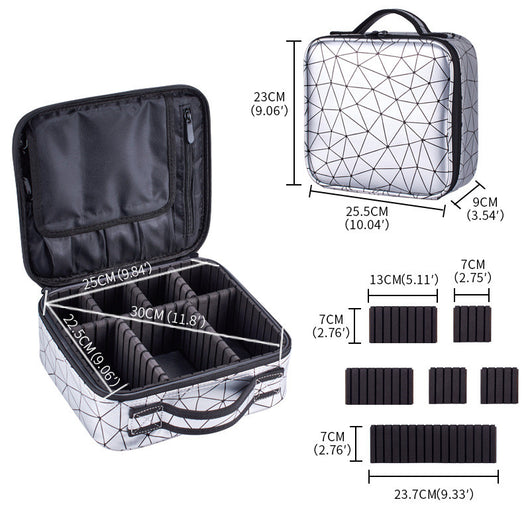 Bolsa Cosmética Cuadrada Impermeable Gran Capacidad con Diseño Diamante - Image 6