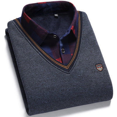 Suéter para Hombre con Cuello Falso de Dos Piezas - Image 17