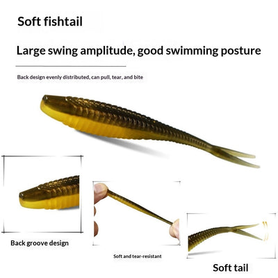 Kit de Carnadas Artificiales Soft Bait con 66 Gusanos de Cola Ahorquillada - Image 17