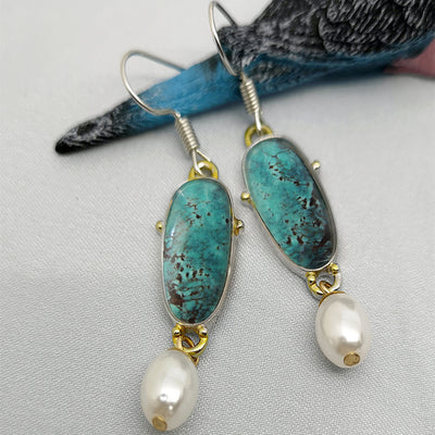 Aretes Vintage de Perla Turquesa - Image 5