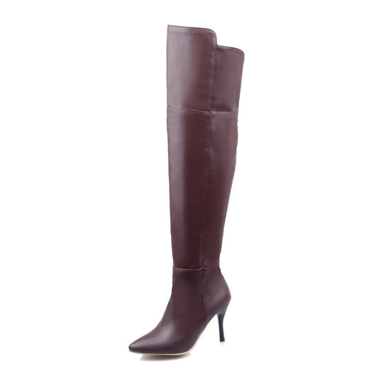 Botas Stiletto Hasta la Rodilla con Cierre de Cremallera para Mujer - Image 16