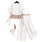 Conjunto Casual de Rayas: Playera y Pantalón Ancho Elegante