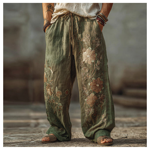 Pantalones Casuales Holgados con Estampado Digital para Hombre - Image 10