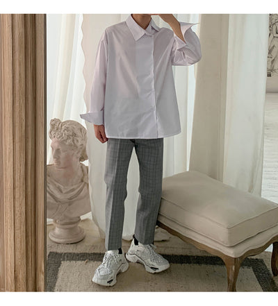 Camisa Casual Ejecutiva con Solapa Asimétrica y Rayas - Image 22