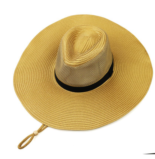 Sombrero de Paja con Ala Ancha y Malla Transpirable para Hombre - Protección Solar - Image 2