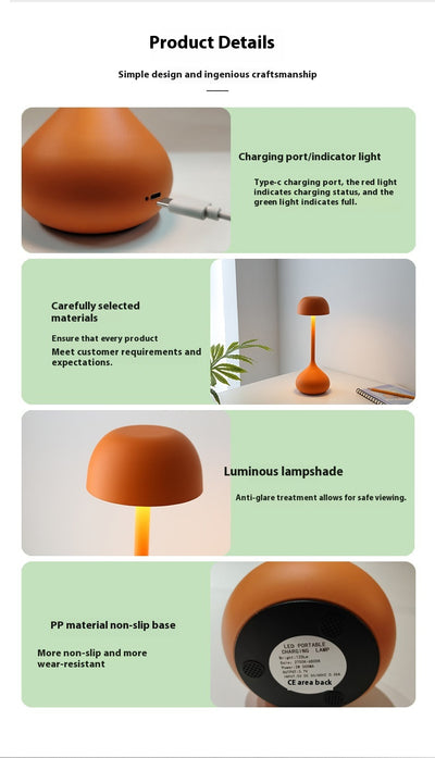 Lámpara de Mesita Nórdica Recargable con Luz Ambiental - Image 14