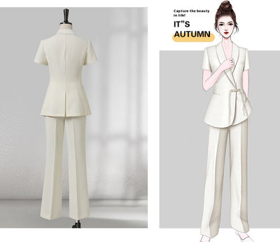 Traje Ejecutivo Mujer Verano Estilo Chino Elegancia Profesional - Image 12