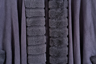 Abrigo de Punto Oversized con Cuello de Conejo Artificial - Image 15