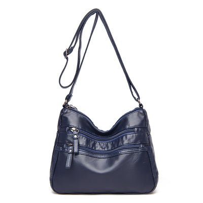 Bolso Bandolera de Cuero Genuino Lavado - Diseño Minimalista Versátil - Image 8
