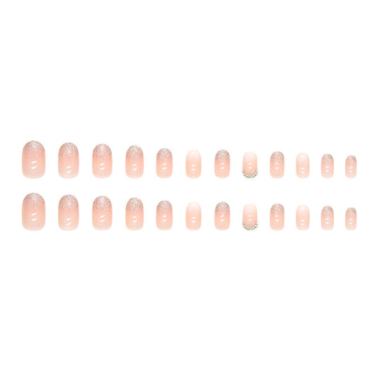 Uñas Postizas Degradado Brillante con Diamantes - Image 2