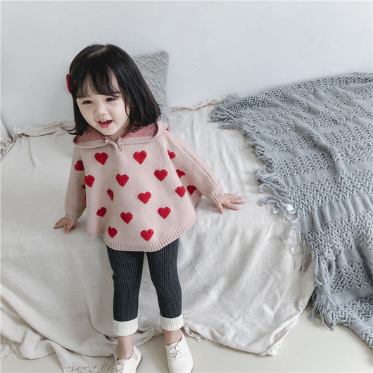 Suéter Capa Coreano Estilo Girl Love con Cuello Alto
