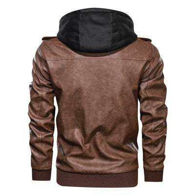 Chaqueta de Cuero PU Lavable para Hombre con Forro Removible - Image 6