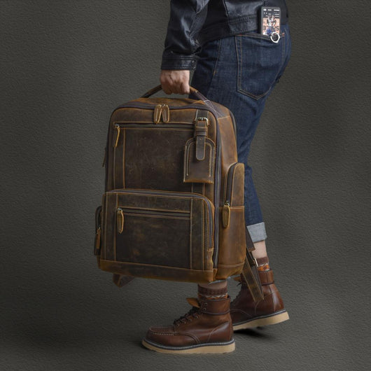 Mochila de Cuero Auténtico para Hombre - Diseño Moderno y Versátil - Image 15