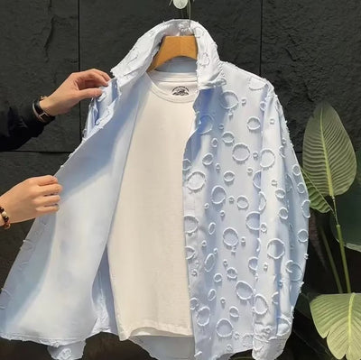 Camisa Casual Hip-hop Retro para Hombre - Estilo Versátil Primavera Otoño