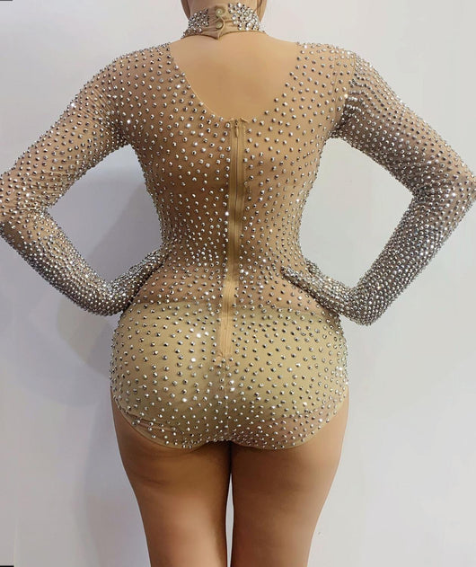Traje Elástico de Danza y Yoga con Cristales para Mujer - Image 4