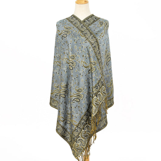 Bufanda Jacquard de Cachemira Suave con Borlas de Cashew - Image 25
