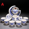 Juego de Tetera y Tazas de Cerámica Azul y Blanco