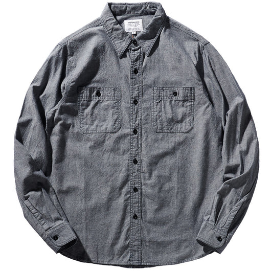 Camisa Casual Retro Slim Fit con Bolsillos para Hombre - Image 7