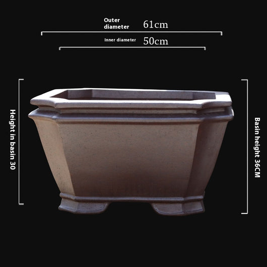 Maceta Cuadrada Grande de Cerámica Yixing para Bonsái y Plantas Leñosas - Image 6