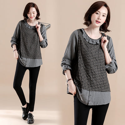 Blusa Artística Tallas Grandes en Algodón y Lino con Efecto Reductor - Image 12