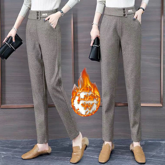 Pantalones de Lana Espiga para Mujer - Otoño e Invierno - Image 6