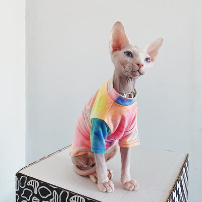 Ropa para Gatos sin Pelo Tie-Dye Arcoíris - Image 8