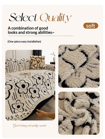 Funda de Sofá Floral con Tela Peluche Corto - Protección y Estilo - Image 14