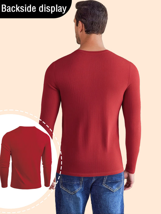 Camiseta de Manga Larga Rayada con Elasticidad y Transpirabilidad para Hombre - Image 10