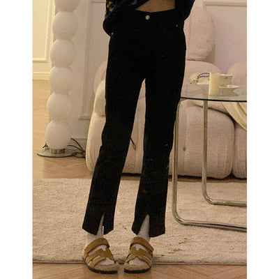 Jeans Negros con Cortes Laterales - Cintura Alta Ajustado Rotos - Image 9
