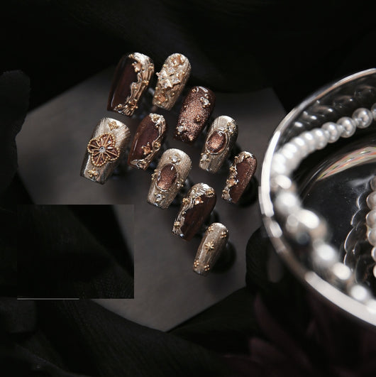 Uñas Personalizadas Buchilati Ámbar Dorado - Manicura Avanzada Estilo Maillard - Image 10