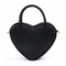 Bolso de Mano en Forma de Corazón Negro - Cuero Sintético con Cierre