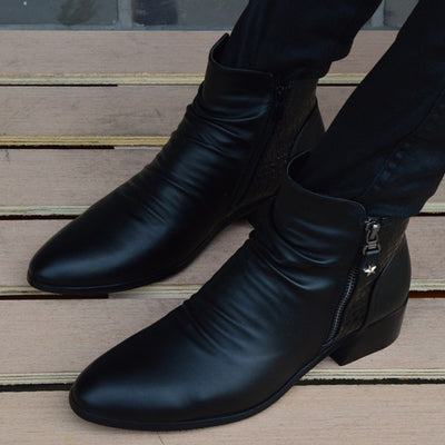 Botas de Cuero para Hombre con Punta Afilada y Remaches de Terciopelo - Image 11